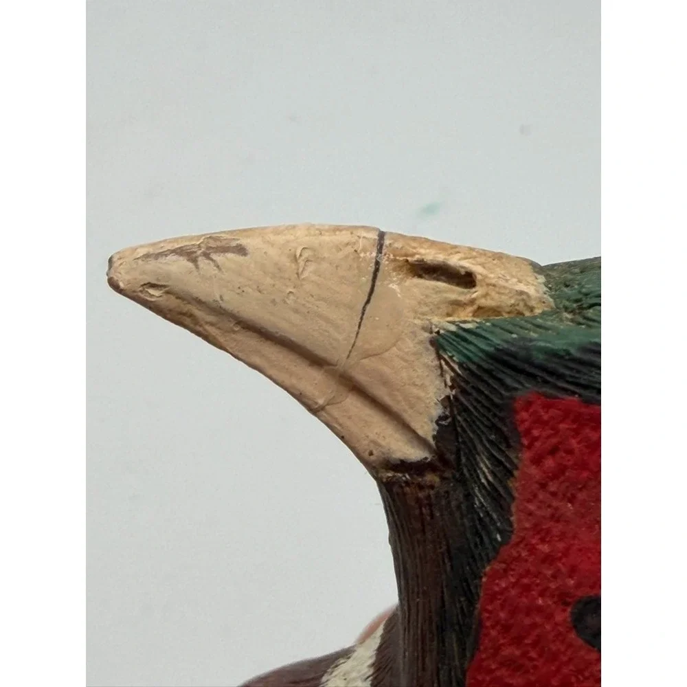 Hand Painted Carved Wood Pheasant Bird Figurine Decoy 11.5